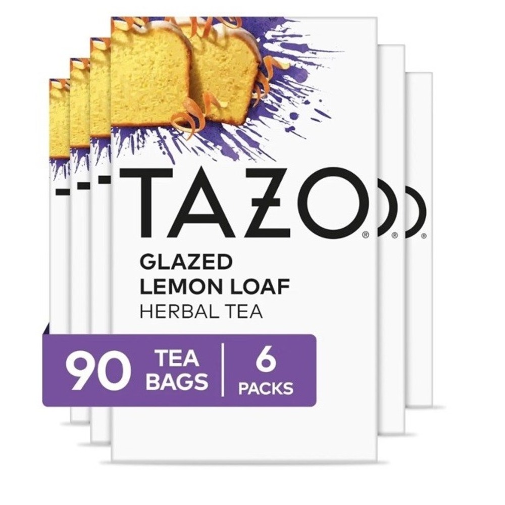 TAZO Glazed Lemon Loaf Herbal Tea - Caffeine-Free, 90 Bags (15ct x 6)   Feb 2028